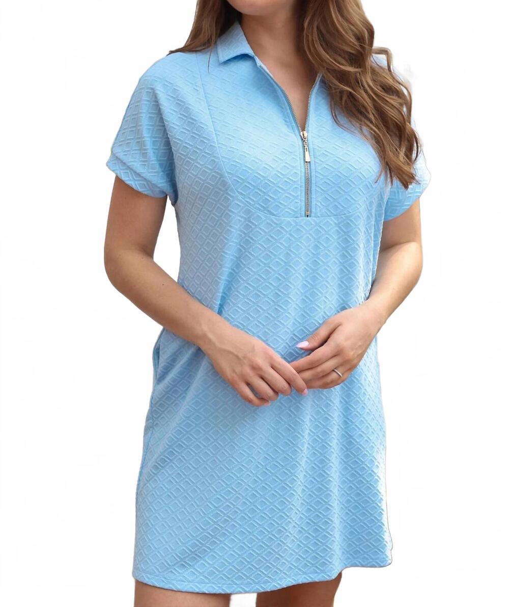 NEW JESS LEA ezra textured zipper dress in blue